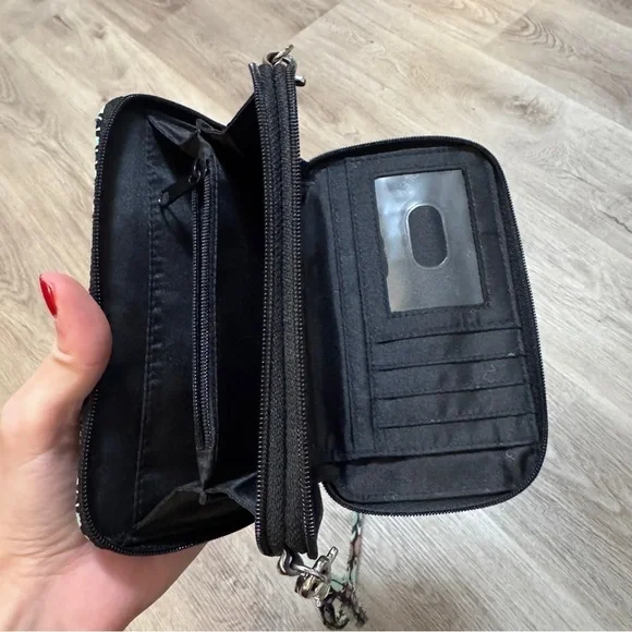 Vera Bradley All In One Crossbody Sierra Stream Purse Bag Wallet Blue Brown - Picture 5 of 8